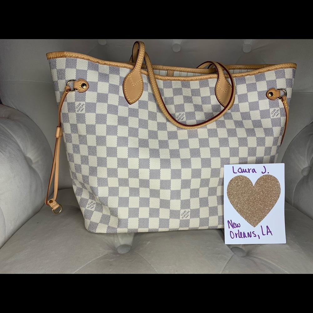 ♥️SOLD♥️Louis Vuitton Neverfull MM Damier Azur - Picture 1 of 8